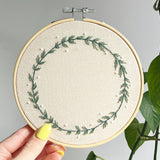 Greenery Wreath Embroidery Hoop