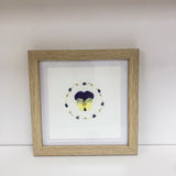 Indigo Pansy  Wreath Framed Artwork 15cm x 15cm