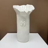 Handmade Pottery Vase -White Frill