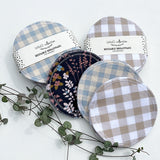 Navy Floral Checkered Breast Pads Gingham (3 Pack)