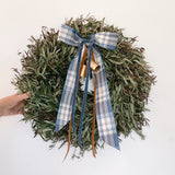Christmas Wreath with Blue Ribbon