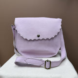 Soft Lilac Leather Scallop Bag