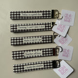 Keychain - Brown Gingham