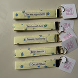 Keychain - Butter Floral Linen