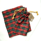 Reusable Cotton Bag - Christmas Gingham
