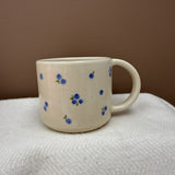 Handmade/Hand Painted Pottery Mug - Blueberries