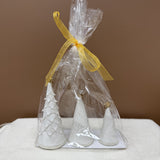 Handmade Pottery Christmas Trees — Set of Three with Gold Lustre Stars