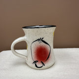 Handmade Pottery Mug — White Glaze with Hand-Painted Details #99