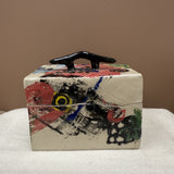 Handmade Pottery Keepsake Box — Hand-Painted, One of a Kind #125