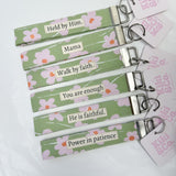 Keychain - Green/Pink Floral