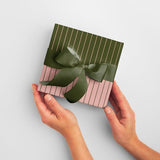 Wrapping Paper - Olive + Pink Stripes