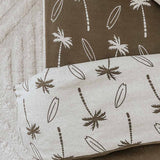 Jersey Cotton Sheet  Cot- Olive Surfing Palm