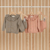 Ruffle Collar Cardigan || Rose