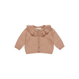 Ruffle Collar Cardigan || Rose