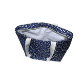 Navy Daisies Tote Bag