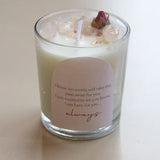 Send love at a tough time | Rose quartz soy candle