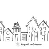 Houses Tea Towel Limited Edition
