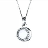 Round Memorial Pendant with Zircon Stone