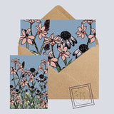 Wild Garden Car -  On a Soft Blue Background