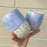 Handmade Lavender Dream with Pink Hearts Tumbler