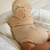 Long Sleeve Knitted Bodysuit - Wheat