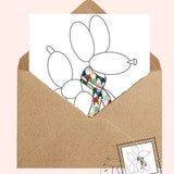 Balloon Dog with Colour Herringbone Scarf Card