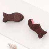 Hand Painted Laser Cut Chocolate Fish Earrings