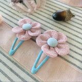 Handmade Fabric Daisy Clip Duo