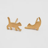Cat Stud Gold / Silver Stud Earrings