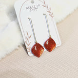 Red Glitter Ornament Drop Earrings