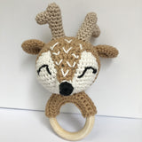 Handmade Crochet Rattle - Reindeer