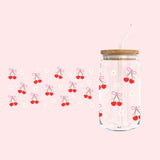 Glass Tumbler with Straw -Sweet Like Cherry