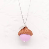 Hand Painted Acorn Necklace with Real Acorn Cap