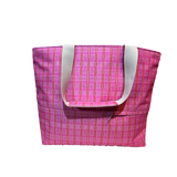 Pink Plaid Tote Bag