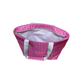 Pink Plaid Tote Bag