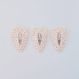 Single Red & Pink Floral Glitter Snap Clips