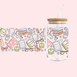 Glass Tumbler with Straw -Bookish Essentials