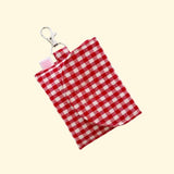 Earbud Pouch - Red Gingham