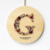 Dried Floral Initial Plaques - Personalised Wording