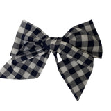 Kayla Bow Cotton - Navy Gingham