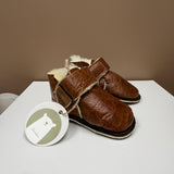 Handmade Leather Slippers  with Sheepskin - 6-12M