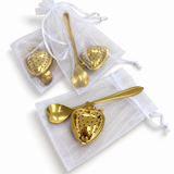 Gold Heart Spoon & Tea Strainer