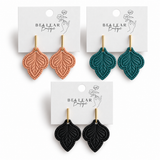 Handmade Botanical  Embossed Leaf Earrings