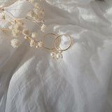 GOLD FILLED HOOP EARRINGS WITH PEARL