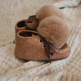 Bunny tail Moccasins Earth"