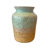 Handmade pottery bud vase- speckled mint