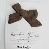 Poppy Bow Hair Clip - Hot Chocolate