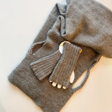 Possum/Merino/Silk Fingerless Gloves - Brown