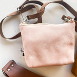 Blush lily Purse with Leather Strap