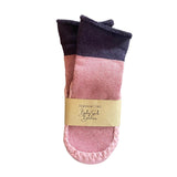Cotton Baby Sock Booties - Pink/Mauve